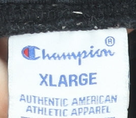 Champion Men's Black XL Jogger Trousers with Logo Side Panels