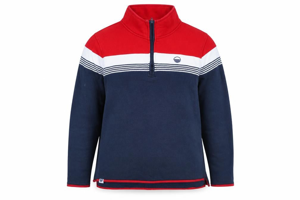 West Quay Women’s Red Navy 1/4 Zip Fleece Sweatshirt Size 14