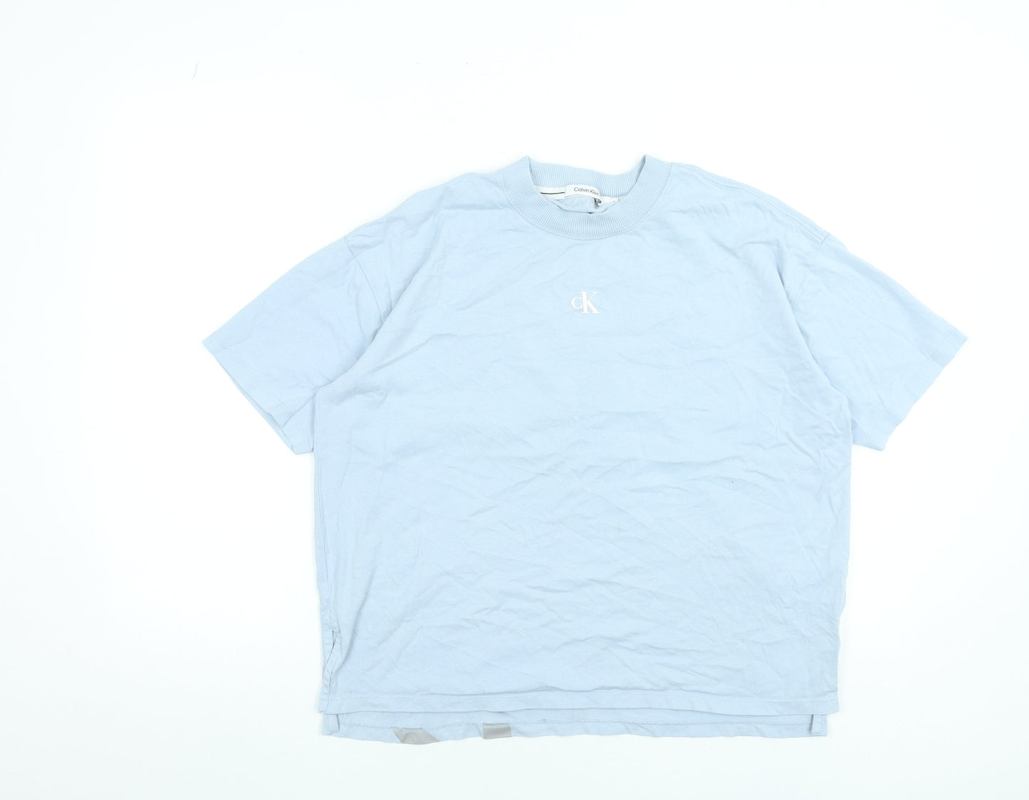 Calvin Klein Jeans Womens Blue Cotton Relaxed T-Shirt Size S