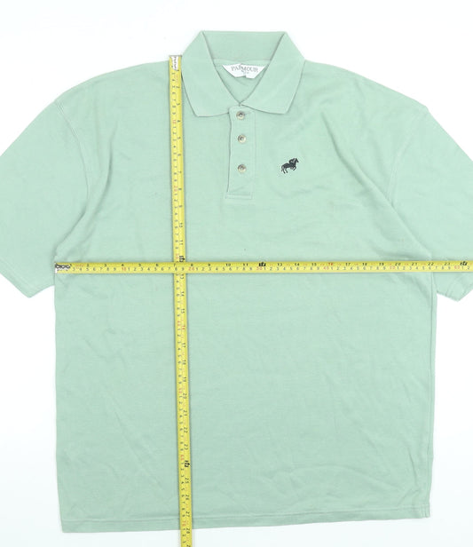 Paramour Sportif Men’s Green Polo Shirt Size L Classic Casual Cotton Blend