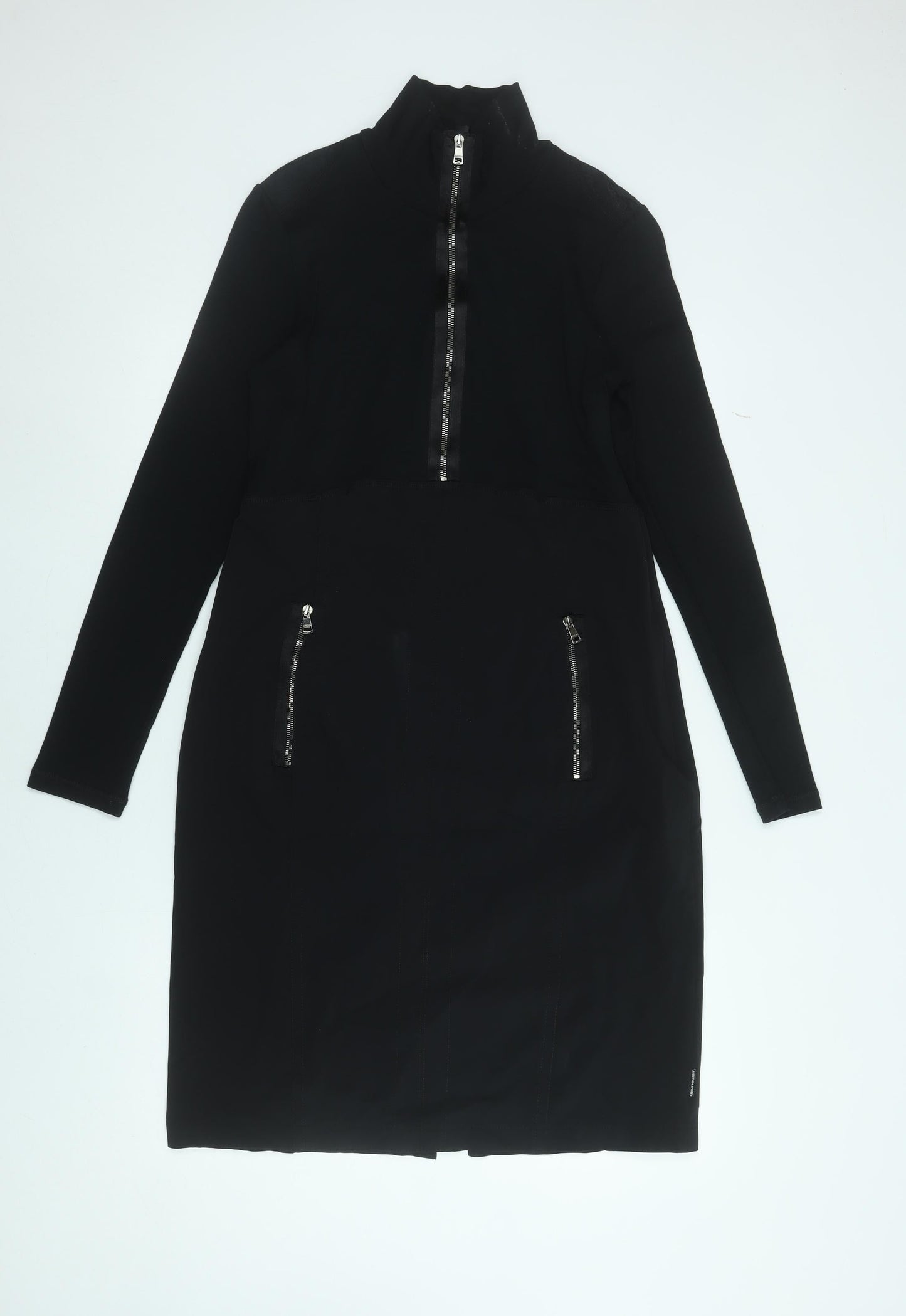 Marc Cain Women's Black Knee Length Shift Dress Size 16