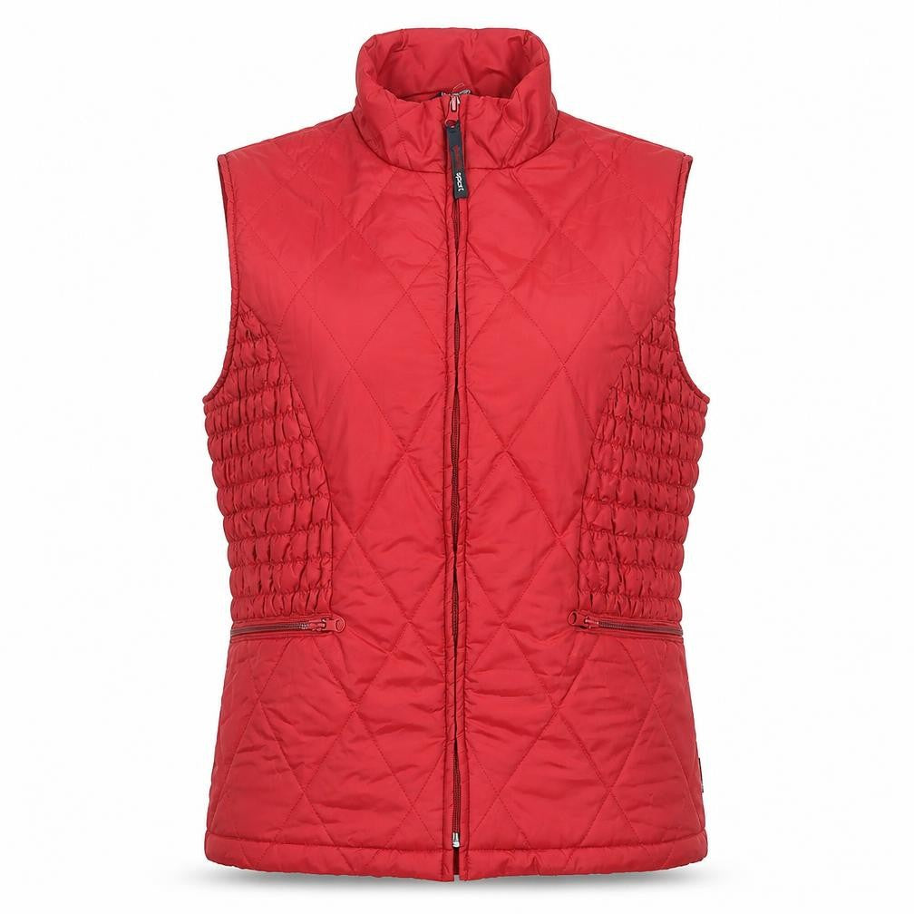 Trafficsport Women's Red Quilted Waistcoat Size 12 Full Zip Lined