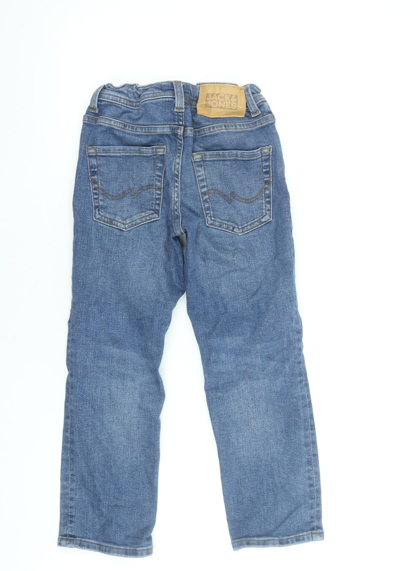 Jack & Jones Boys Blue Straight Denim Jeans 6 Years Adjustable Waist