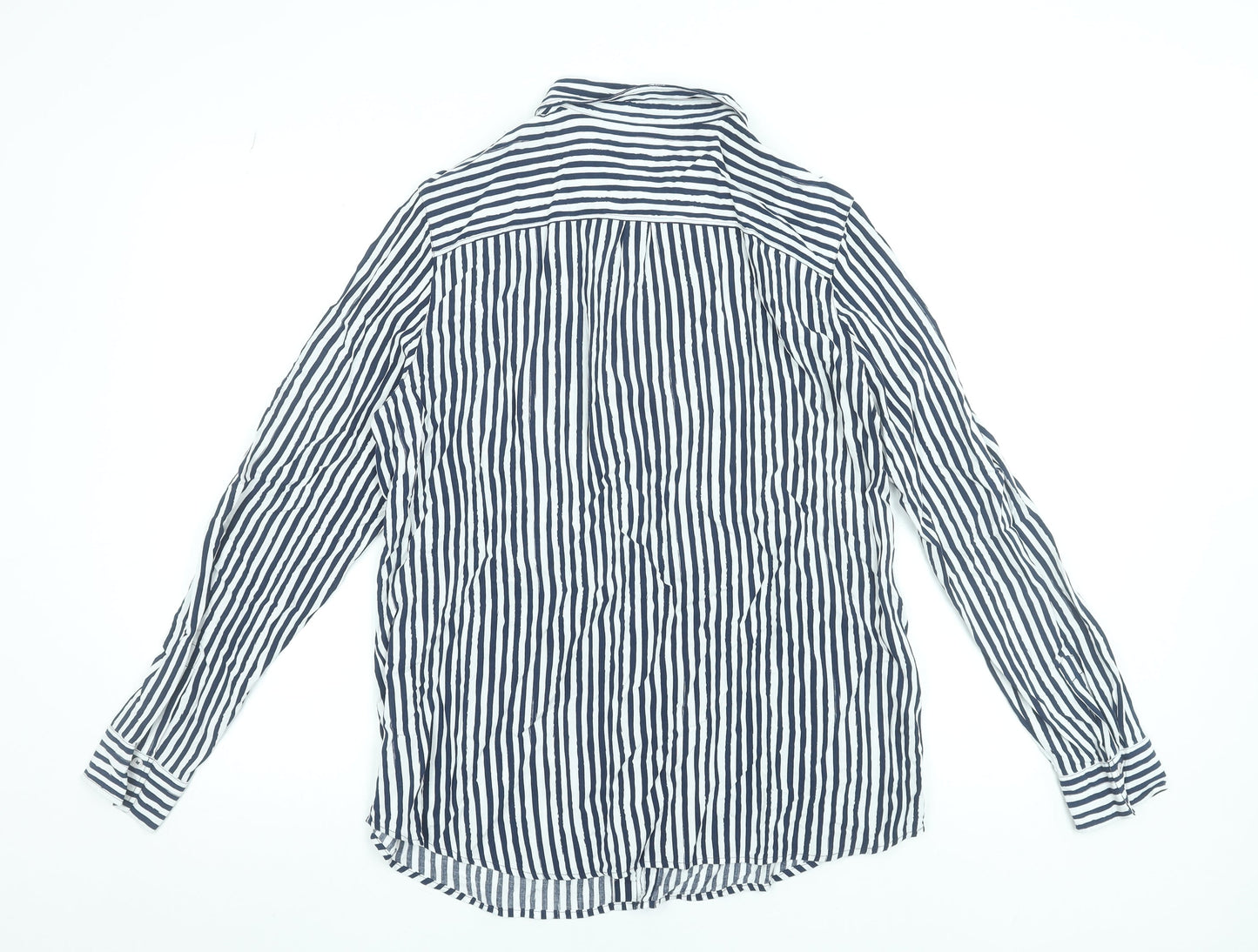Brax Womens Blue White Striped Button-Up Shirt Size 14