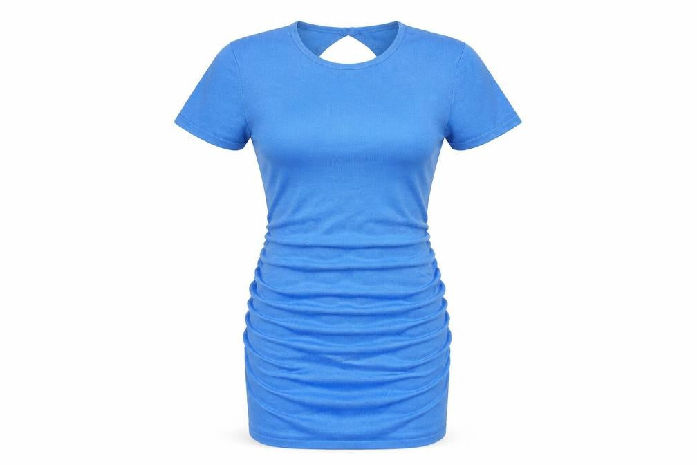 Missguided Women Blue Size 10 Short Sleeve Ruched Bodycon Dress