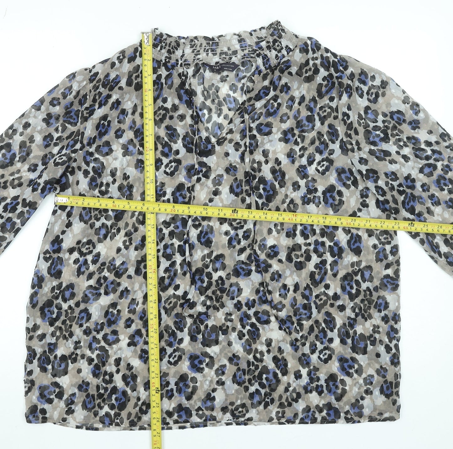Marks and Spencer Women’s Brown Animal Print Chiffon Blouse Size 16