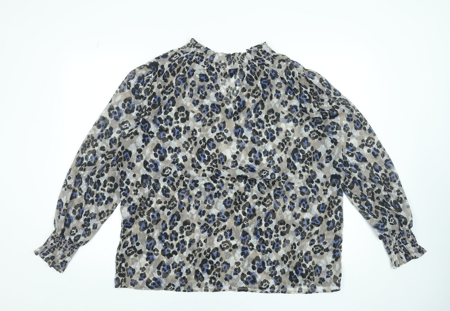 Marks and Spencer Women’s Brown Animal Print Chiffon Blouse Size 16