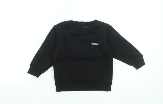McKenzie Unisex Baby Black Crew Neck Long Sleeve Basic T-Shirt 18-24 Months