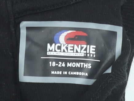 McKenzie Unisex Baby Black Crew Neck Long Sleeve Basic T-Shirt 18-24 Months