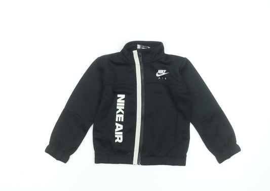 Nike Boys Black Polyester Track Jacket 2 Years Full Zip Sportswear