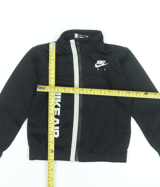 Nike Boys Black Polyester Track Jacket 2 Years Full Zip Sportswear