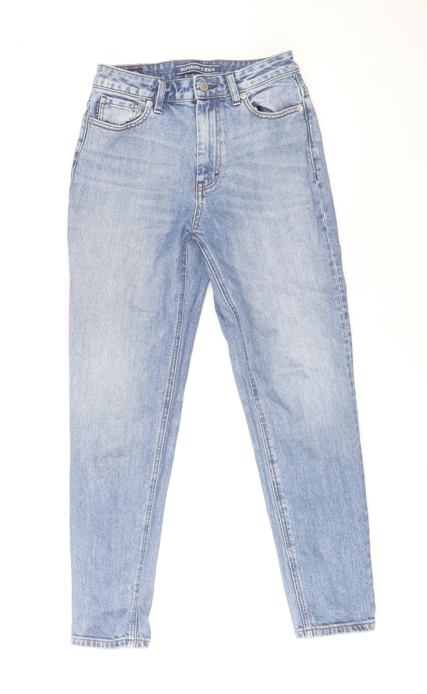 Superdry Womens Blue High Rise Mom Jeans Size 10 Regular Fit
