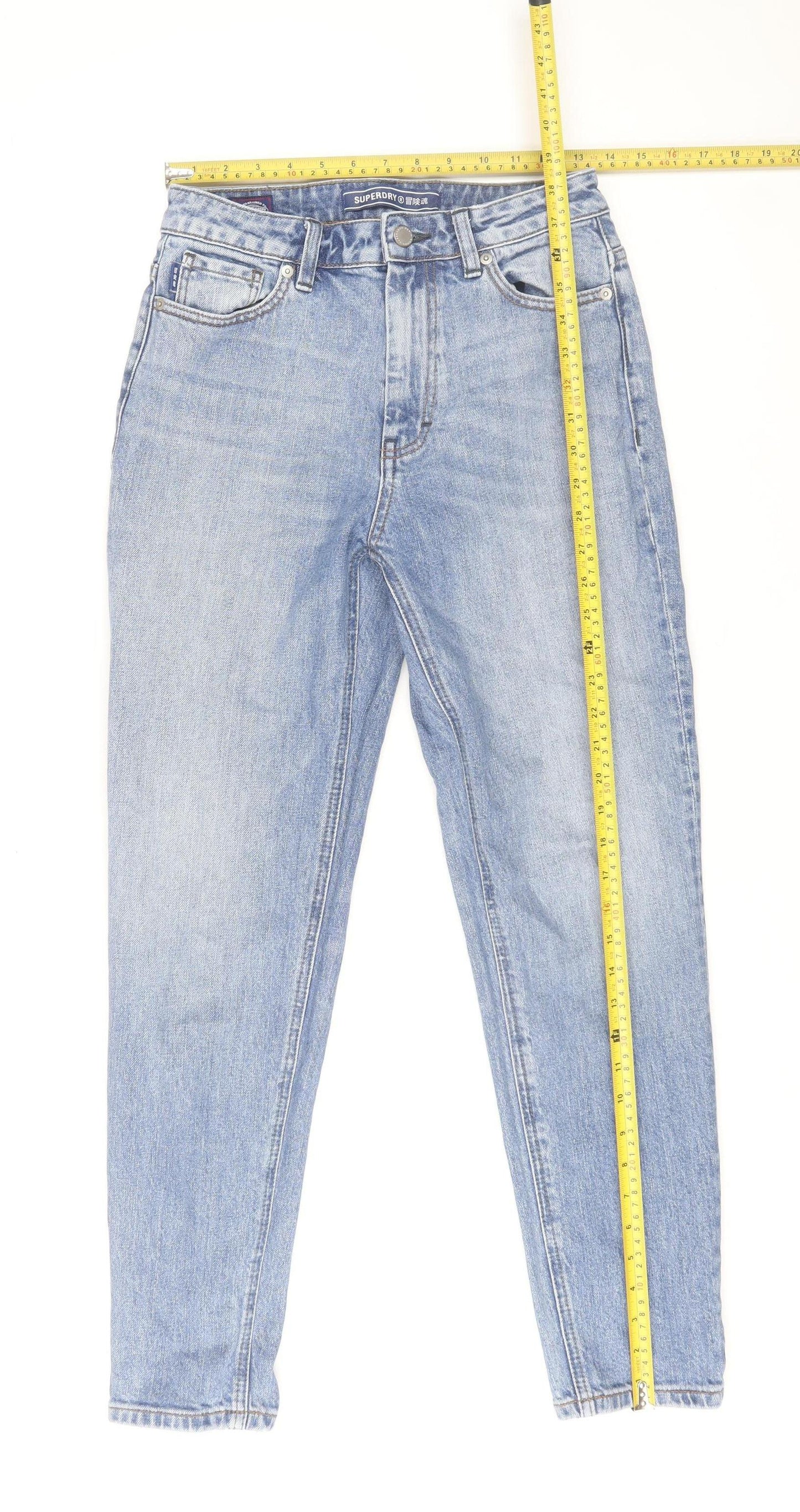 Superdry Womens Blue High Rise Mom Jeans Size 10 Regular Fit