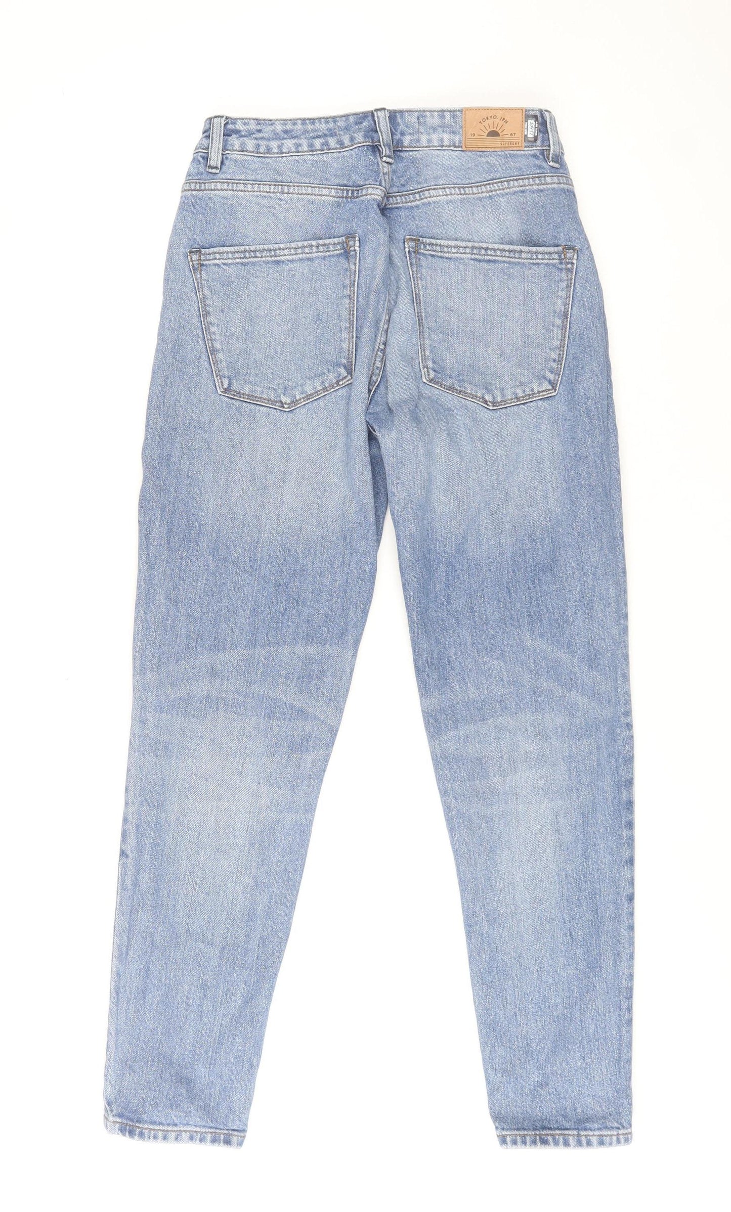 Superdry Womens Blue High Rise Mom Jeans Size 10 Regular Fit