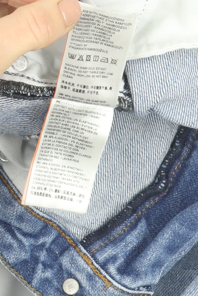 Superdry Womens Blue High Rise Mom Jeans Size 10 Regular Fit