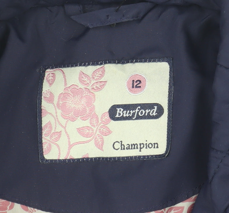 Womens UK Size 12 Regular Champion Blue Polyester Jacket