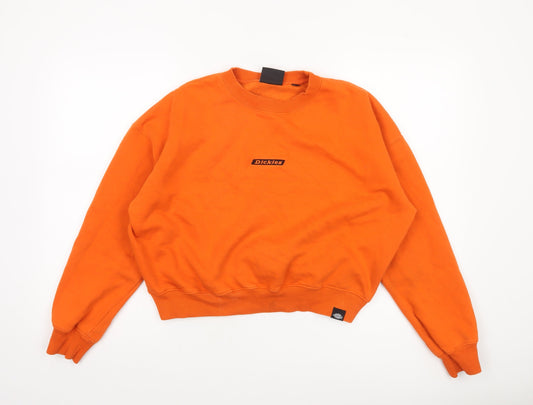 Dickies Womens Orange Small Crew Neck Pullover Sweatshirt