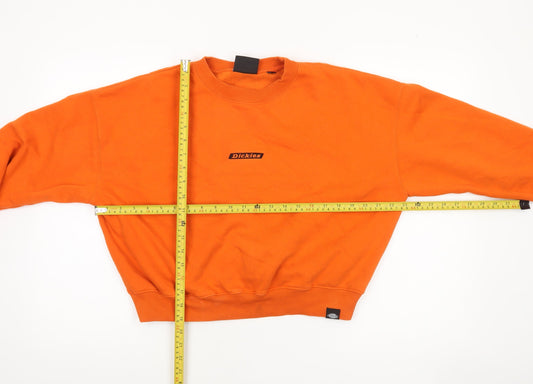 Dickies Womens Orange Small Crew Neck Pullover Sweatshirt