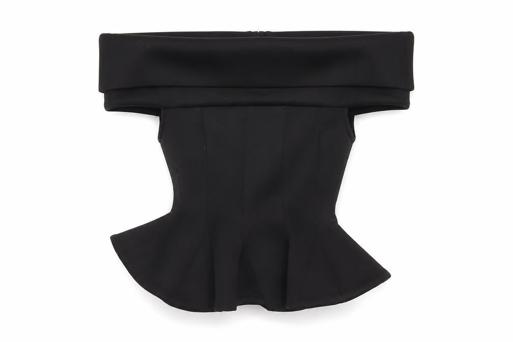 Cari's Closet Women's Black Off Shoulder Peplum Blouse UK 10
