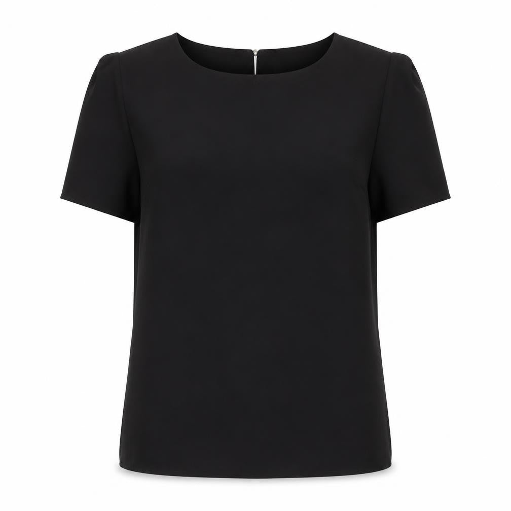 Oasis Women's Black Short Sleeve Square Neck Polyester Blouse UK 8