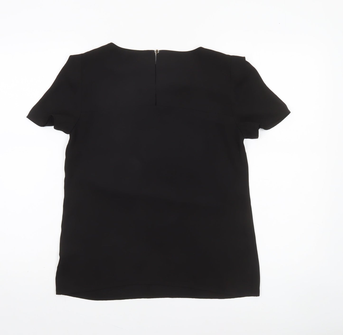 Oasis Women's Black Short Sleeve Square Neck Polyester Blouse UK 8