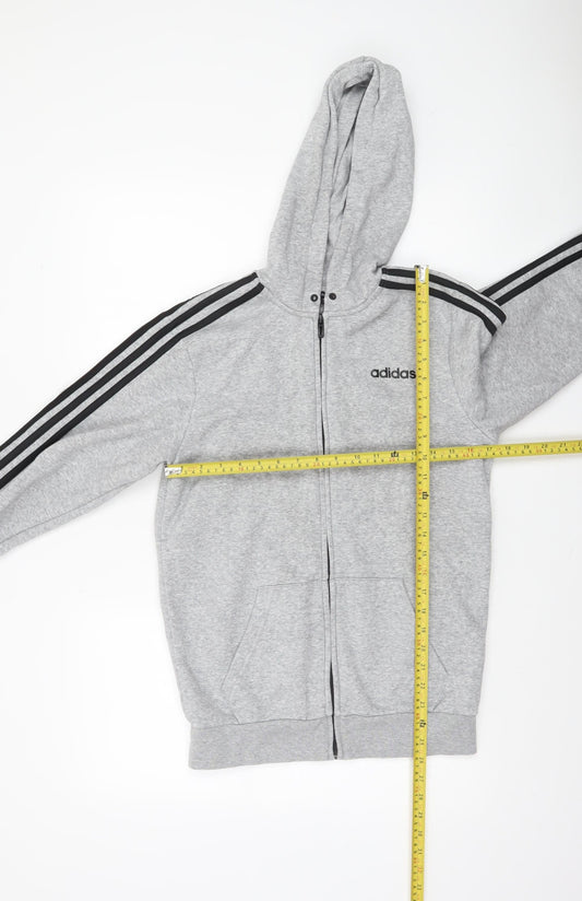 Adidas Men’s Grey Full Zip Hoodie Small Regular Fit