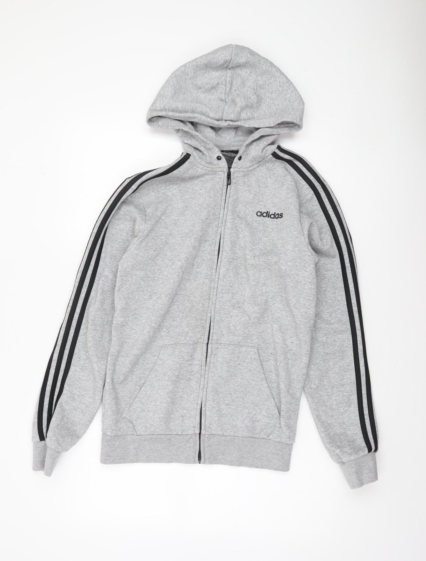 Adidas Men’s Grey Full Zip Hoodie Small Regular Fit