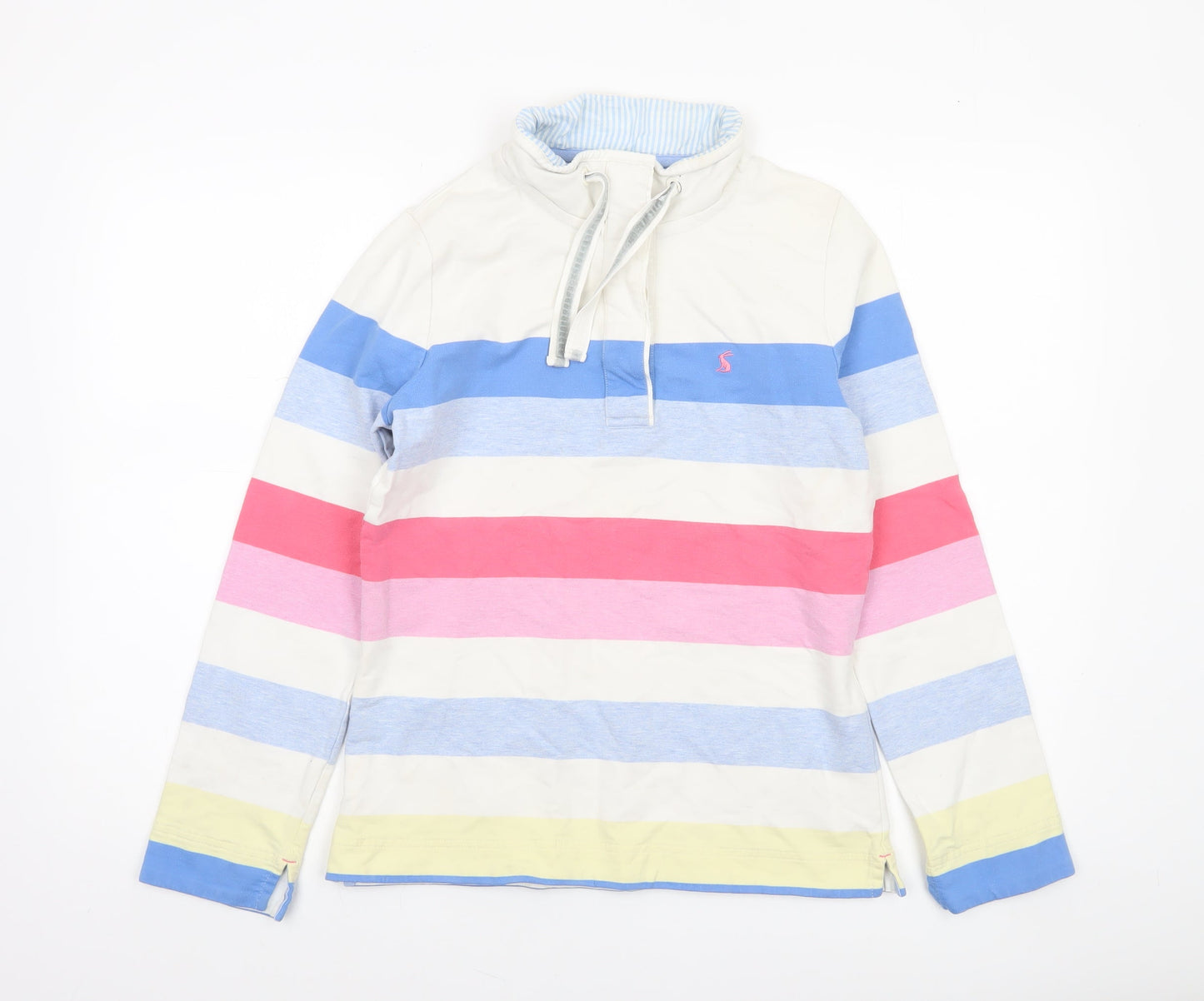 Womens UK 10 Regular Joules Multicoloured Henley Sweatshirt