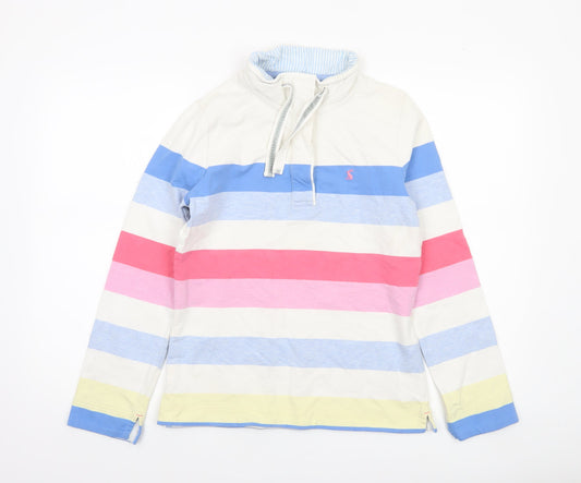Womens UK 10 Regular Joules Multicoloured Henley Sweatshirt