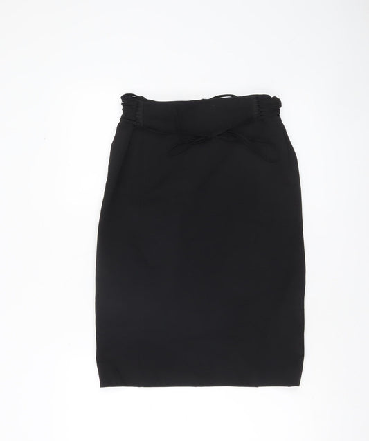 Mango Women's Black Size 12 Midi Pencil Skirt Stretch Workwear