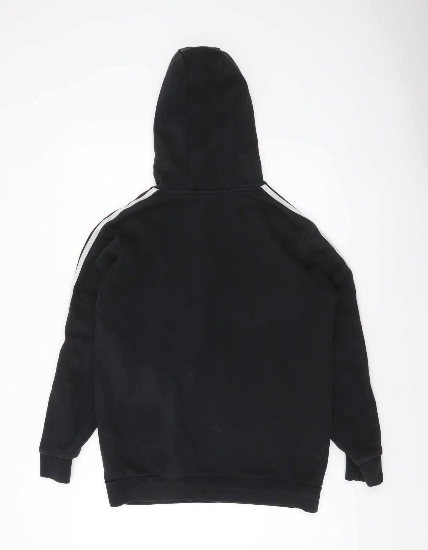 Adidas Girls Black Hoodie 14-15 Years XL Pullover Fleece Logo Sweatshirt