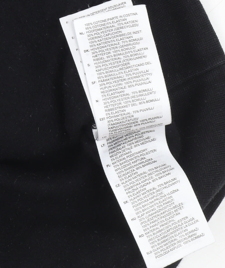 Adidas Girls Black Hoodie 14-15 Years XL Pullover Fleece Logo Sweatshirt