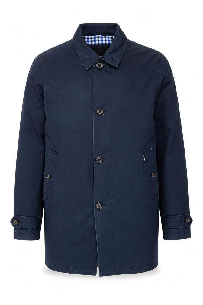 Ben Sherman Men's Blue Cotton Mid-Length Overcoat Size M