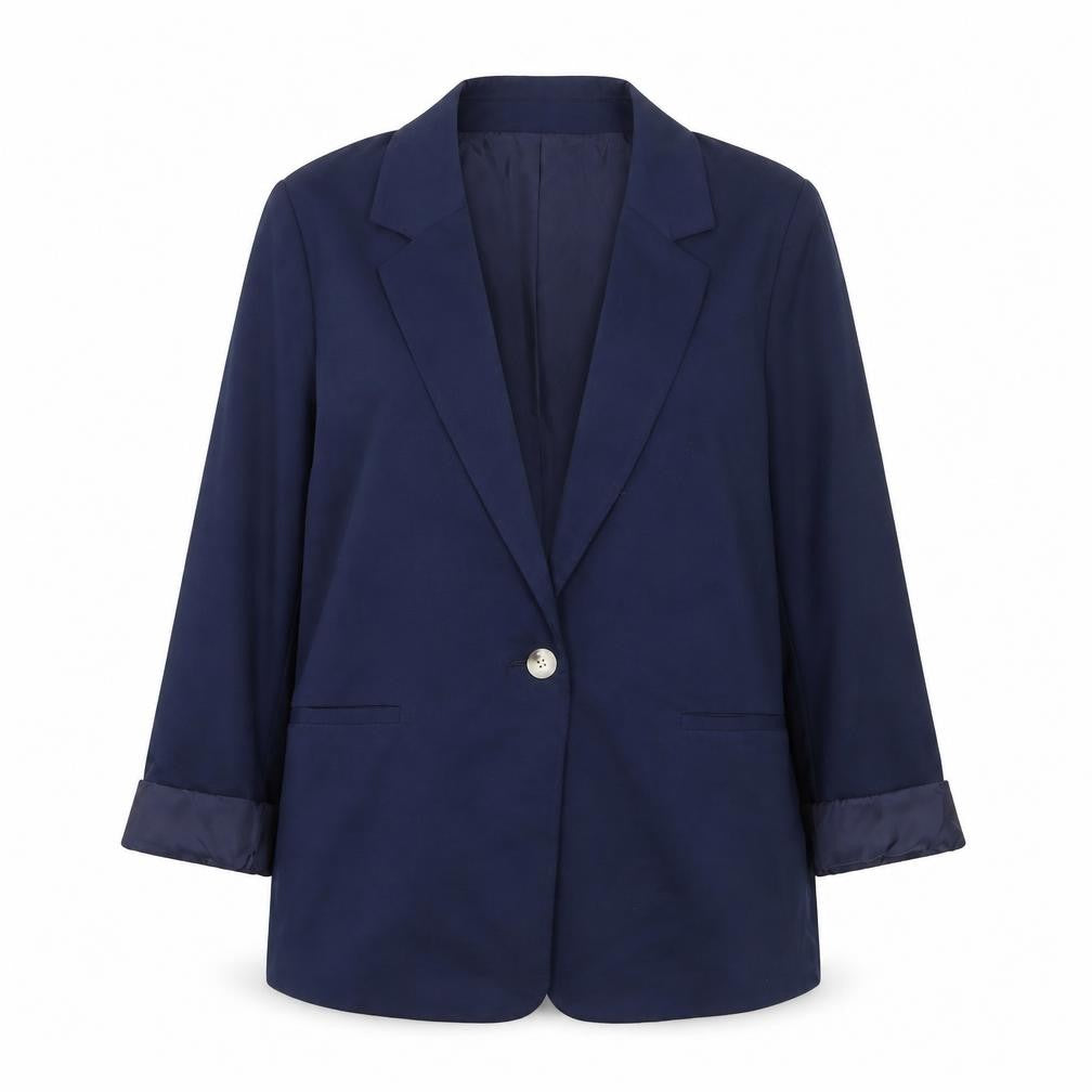 Bonmarché Women's Navy Blue Size 12 Single-Breasted Blazer