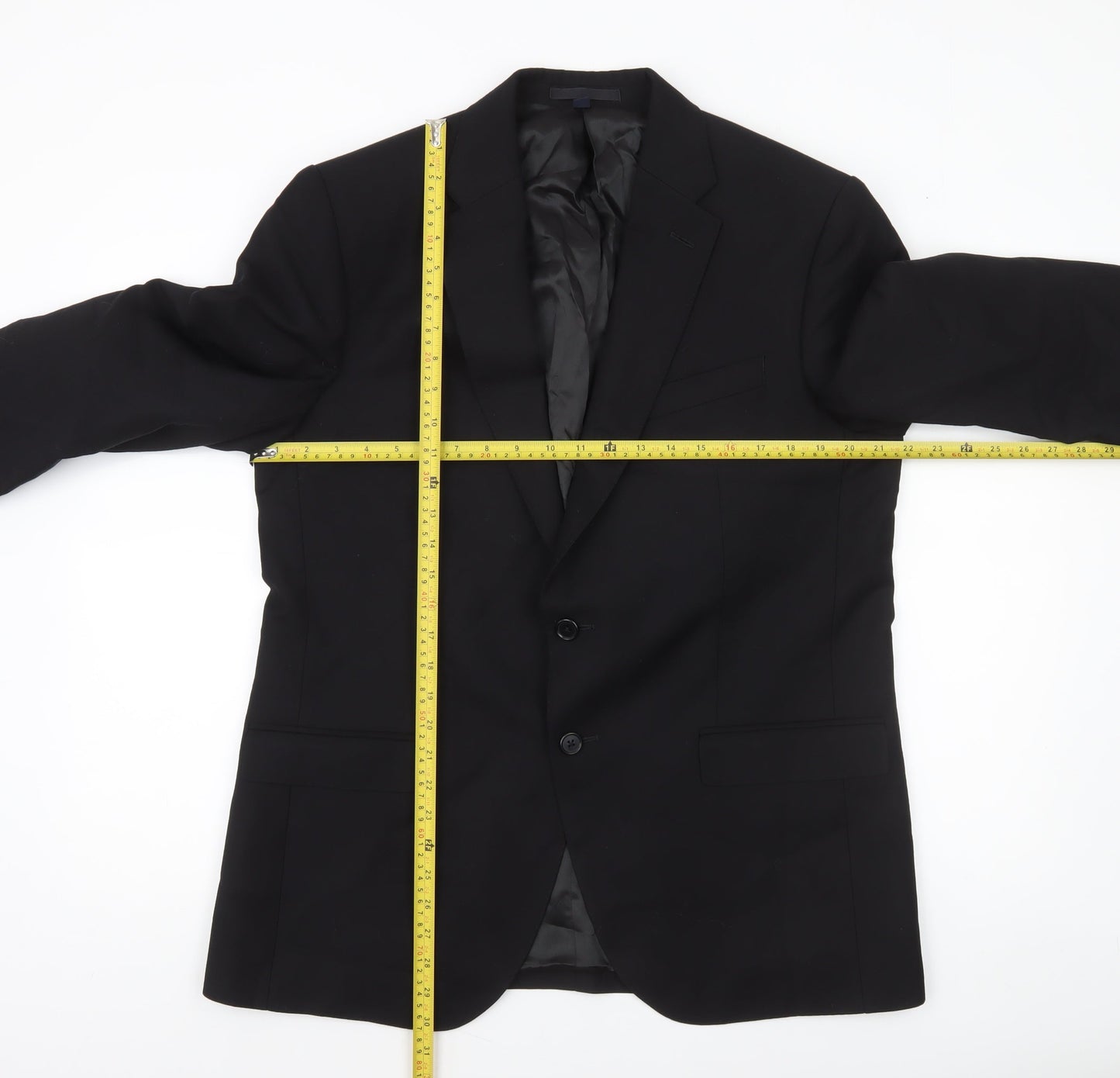 Marks and Spencer Men's Black 44R Wool Regular Fit Blazer Jacket