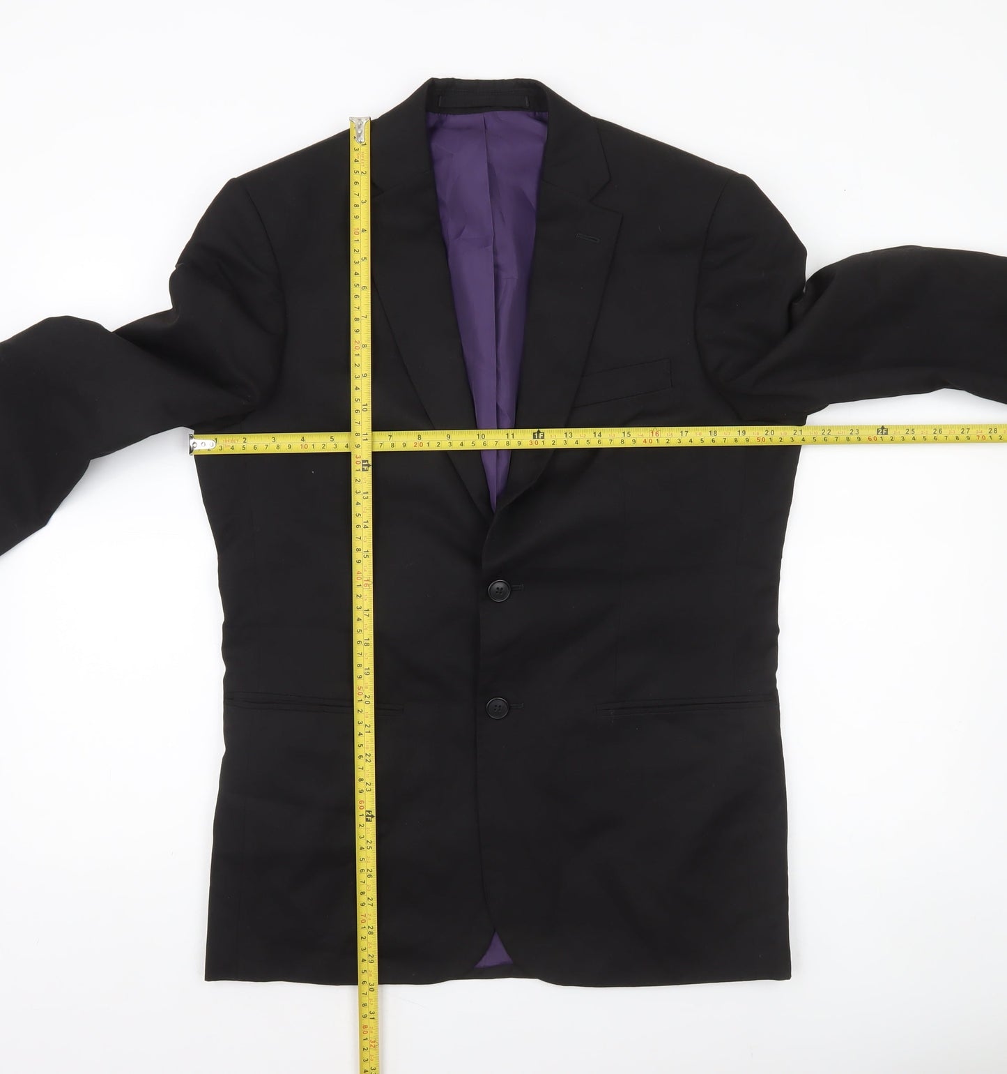 Marks and Spencer Men’s Black 38 Regular Fit Two Button Blazer