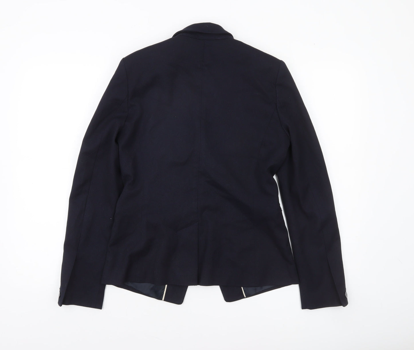 Next Women Blue Tailoring Blazer Size 10 Classic Fit Notch Lapel
