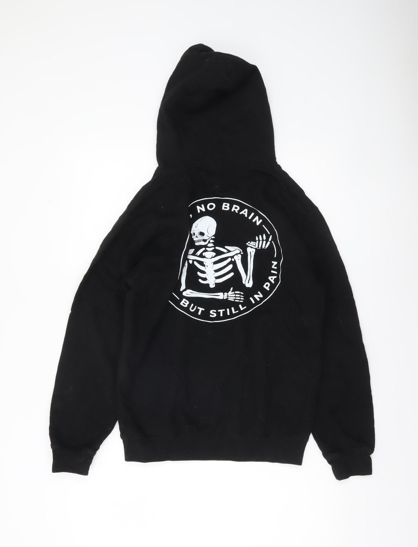 Sugar Theory Men’s Black Pullover Hoodie Size S Skeleton Graphic