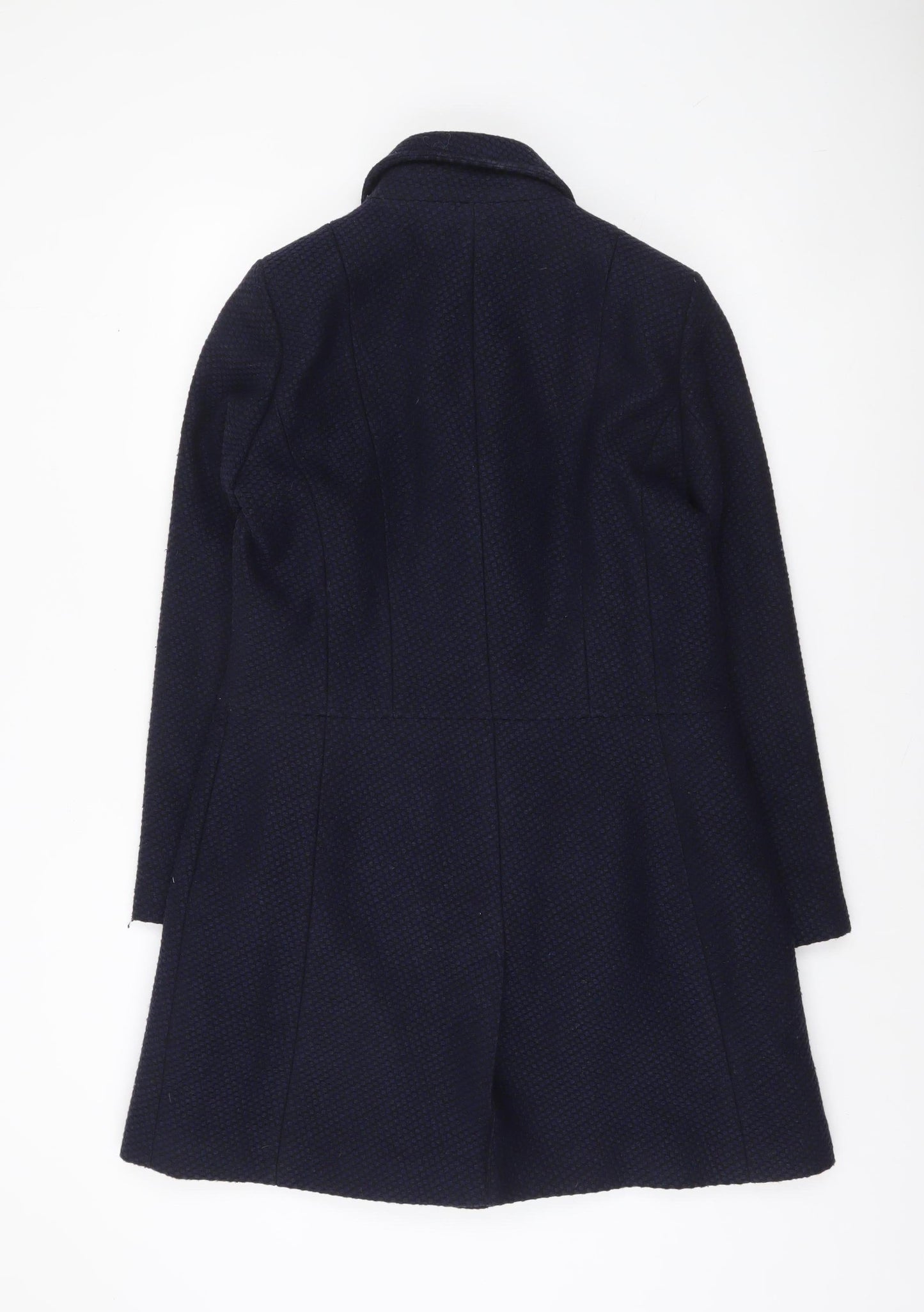 Debenhams The Collection Women's Blue Wool Blend Zip Overcoat Size 12
