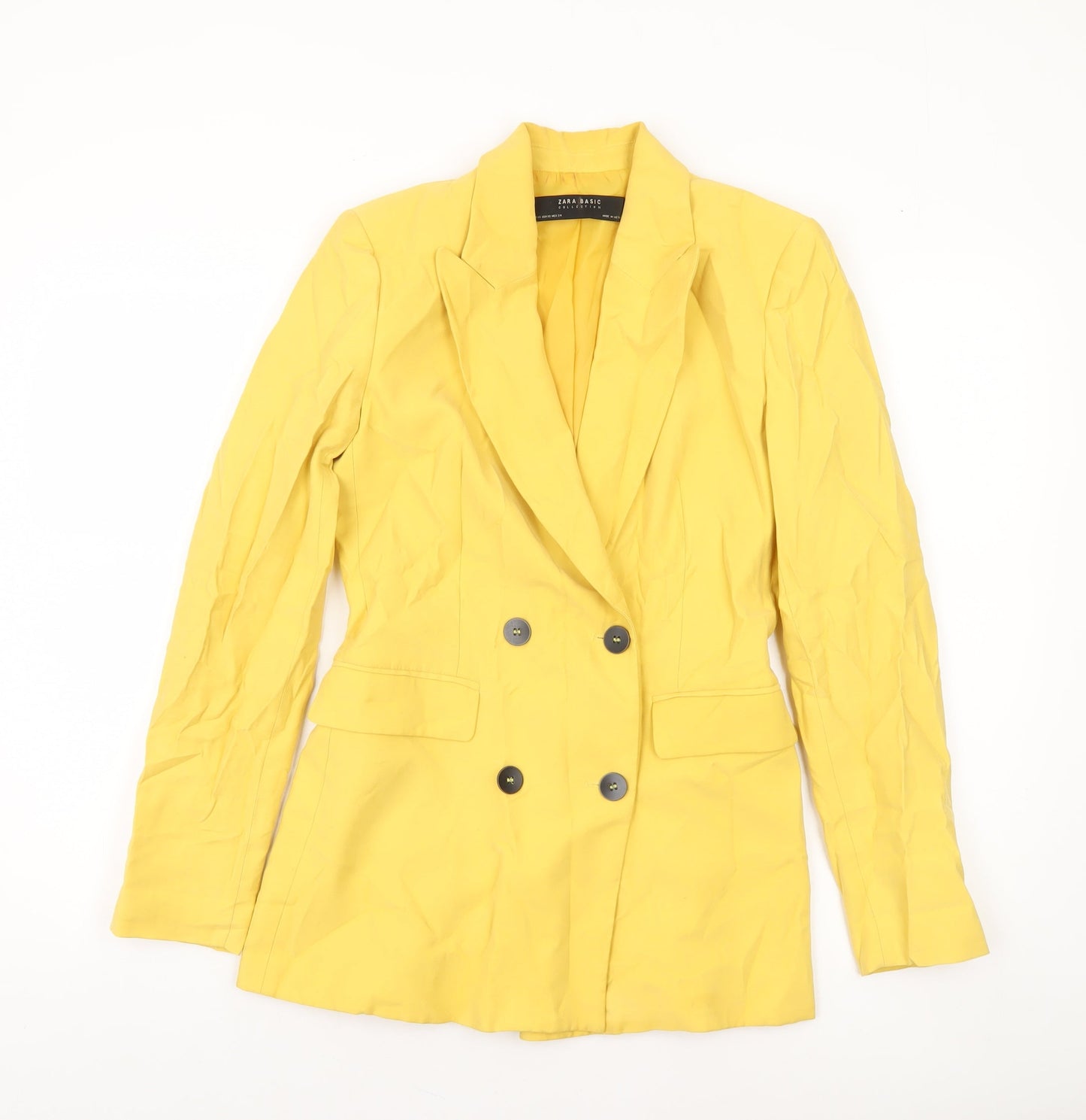Zara Women’s Yellow Double-Breasted Blazer Jacket XS