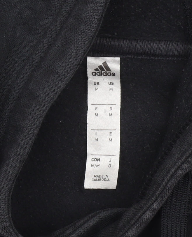 Adidas Men's Black Pullover Hoodie Size M Fleece Sportswear