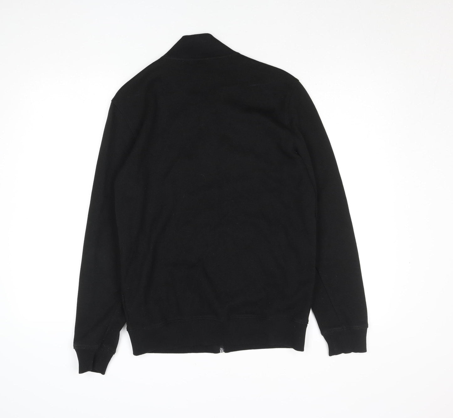 Calvin Klein Men’s Black Full Zip Mock Neck Jacket S Cotton Blend