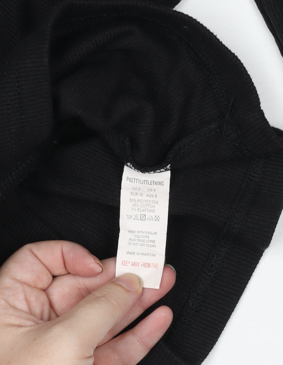 PrettyLittleThing Women's Black Roll Neck Long Sleeve Slim Fit Jumper Size 6
