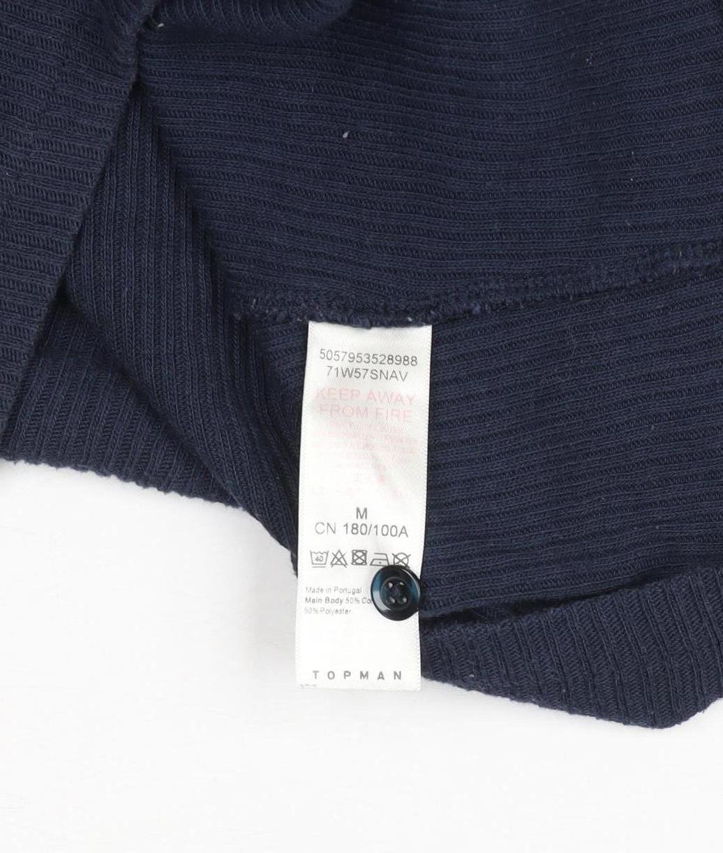 Topman Men's Blue Slim Fit Cotton Polo Shirt Size M