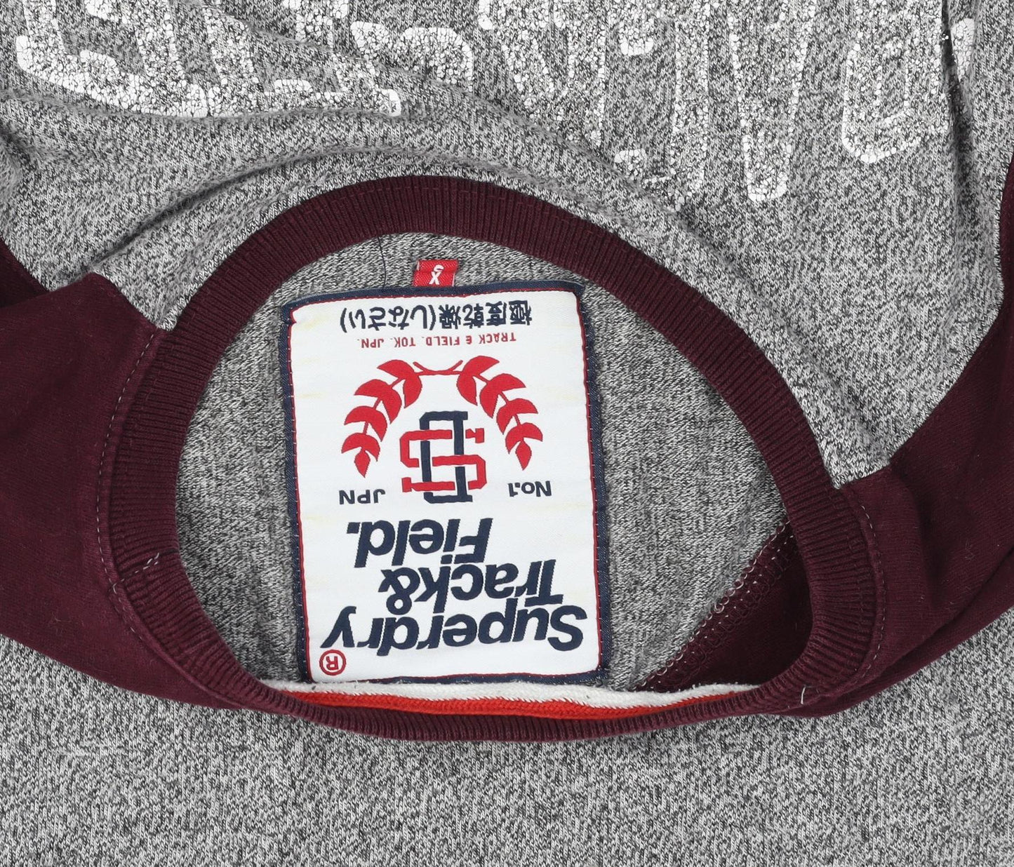 Superdry Men's Grey Track & Field Long Sleeve Slim Fit Top S