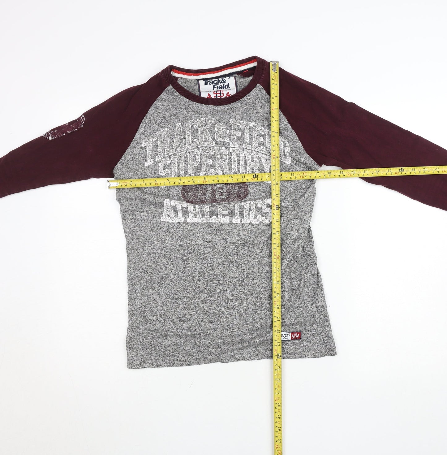 Superdry Men's Grey Track & Field Long Sleeve Slim Fit Top S