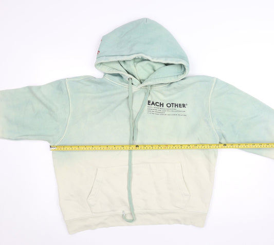 Each Other Women’s Blue Beige Ombre XL Pullover Hoodie Graphic Print