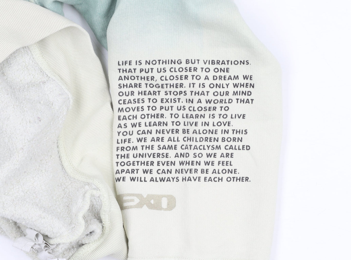 Each Other Women’s Blue Beige Ombre XL Pullover Hoodie Graphic Print