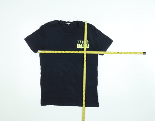 Mens UK Size M JACK & JONES Black  Cotton T-Shirt