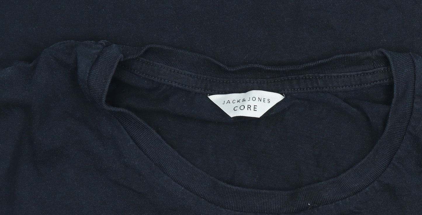 Mens UK Size M JACK & JONES Black  Cotton T-Shirt